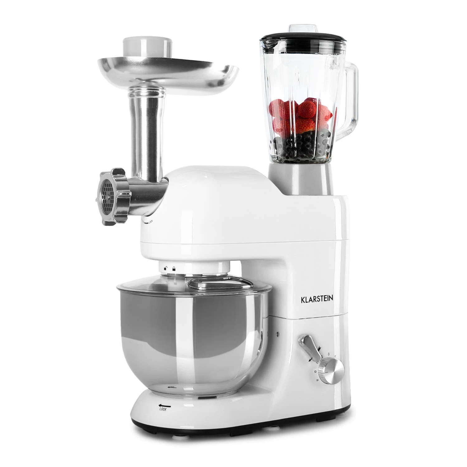 Lucia Küchenmaschine 3-in-1 2000 W / 2,7 PS 5 Ltr Edelstahl BPA-frei Lucia Küchenmaschine 3-in-1 2000 W / 2,7 PS 5 Ltr Edelstahl BPA-frei -Deutschland Klarstein Verkaufs-Shop 10008236 yy 0001 titel