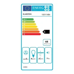 UW60BL Dunstabzugshaube 60 Cm Abzug Unterbau LED 210 M³/h -Deutschland Klarstein Verkaufs-Shop 10011484 energy label