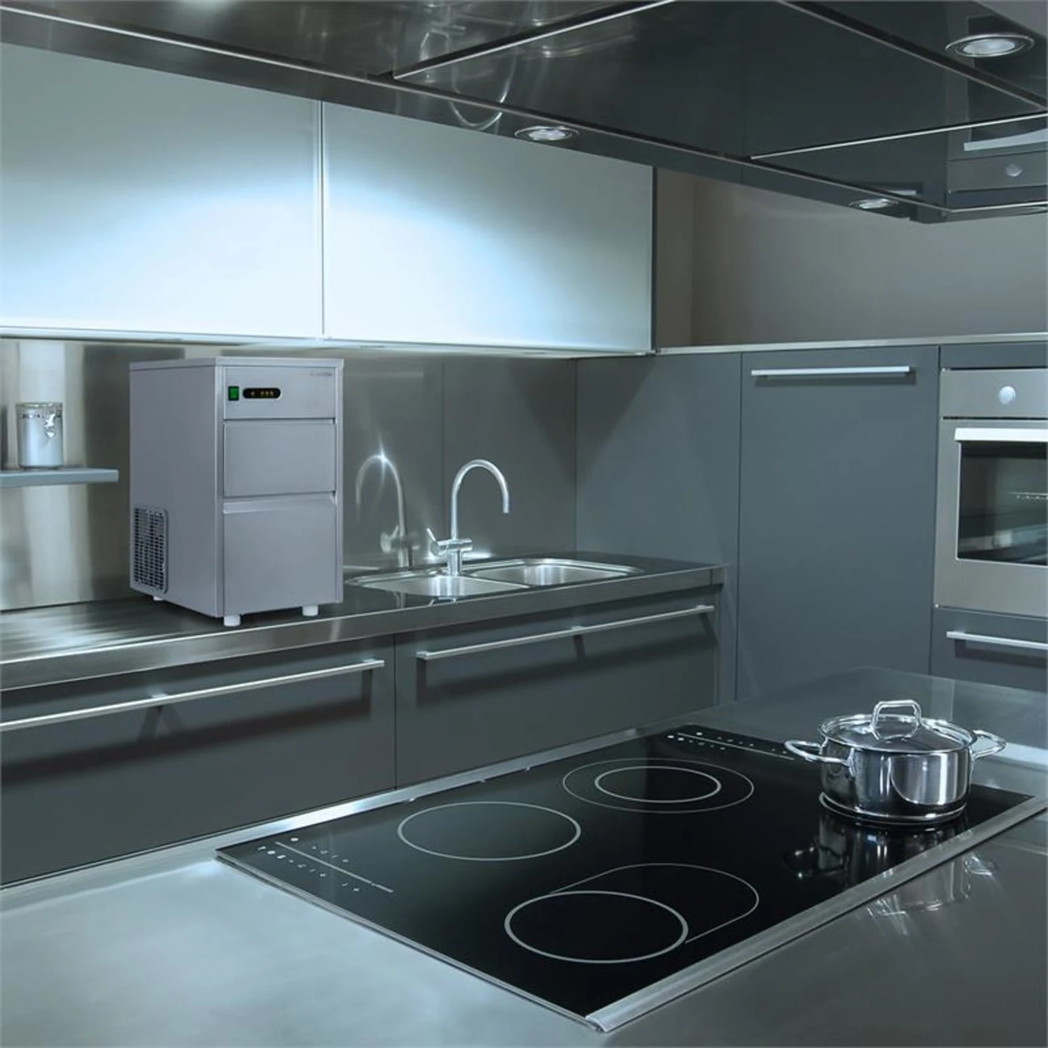 Powericer XL Eiswürfelmaschine Industrie 145W 20 kg/d 3,5 kg Behälter Powericer XL Eiswürfelmaschine Industrie 145W 20 Kg/d 3,5 Kg Behälter -Deutschland Klarstein Verkaufs-Shop 10013323 yy 0002 ambient Klarstein Powericer XL Ice Maker