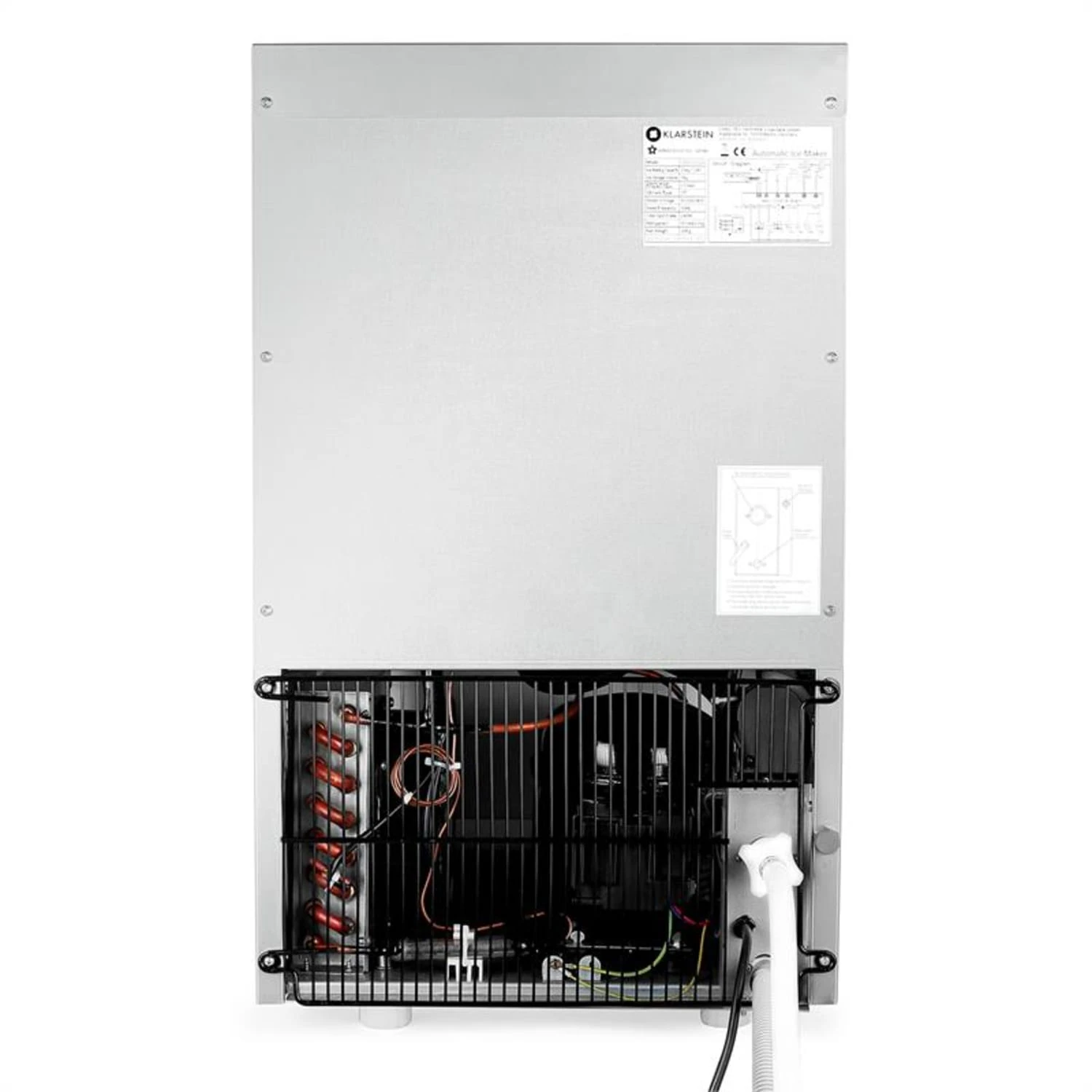 Powericer XXL Eiswürfelmaschine 160W 25 kg/Tag 6 kg Behälter Edelstahl Powericer XXL Eiswürfelmaschine 160W 25 Kg/Tag 6 Kg Behälter Edelstahl -Deutschland Klarstein Verkaufs-Shop 10013324 yy 0004 titel back Klarstein Powericer XXL Ice Maker