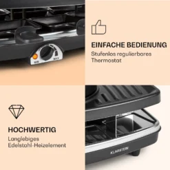 Entrecote 2-in-1 Raclettegrill & Fondue Naturstein 1100W 8 Personen -Deutschland Klarstein Verkaufs-Shop 10022268 de 0004 logo