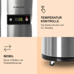 Mr. Barbot Bar-Kühlschrank 50 Liter 6-16 °C Bodenrollen Edelstahl -Deutschland Klarstein Verkaufs-Shop 10026371 de 0004 logo