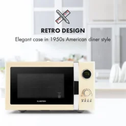 Fine Dinesty 2in1-Mikrowellen-Ofen Retro 23L 1000W 12 Programme Creme 2 Fine Dinesty 2in1-Mikrowellen-Ofen Retro 23L 1000W 12 Programme Creme -Deutschland Klarstein Verkaufs-Shop 10027095 yy 0003 logo Klarstein Fine Dinesty 2in1 Mikrowellen Ofen creme