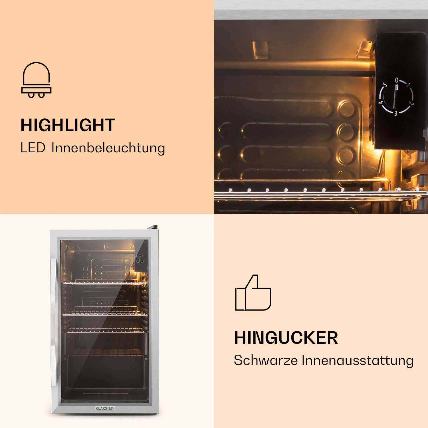 Beersafe XXL Kühlschrank 80 Liter 3 Böden Panoramaglastür Edelstahl Beersafe XXL Kühlschrank 80 Liter 3 Böden Panoramaglastür Edelstahl -Deutschland Klarstein Verkaufs-Shop 10027673 de 0003 logo