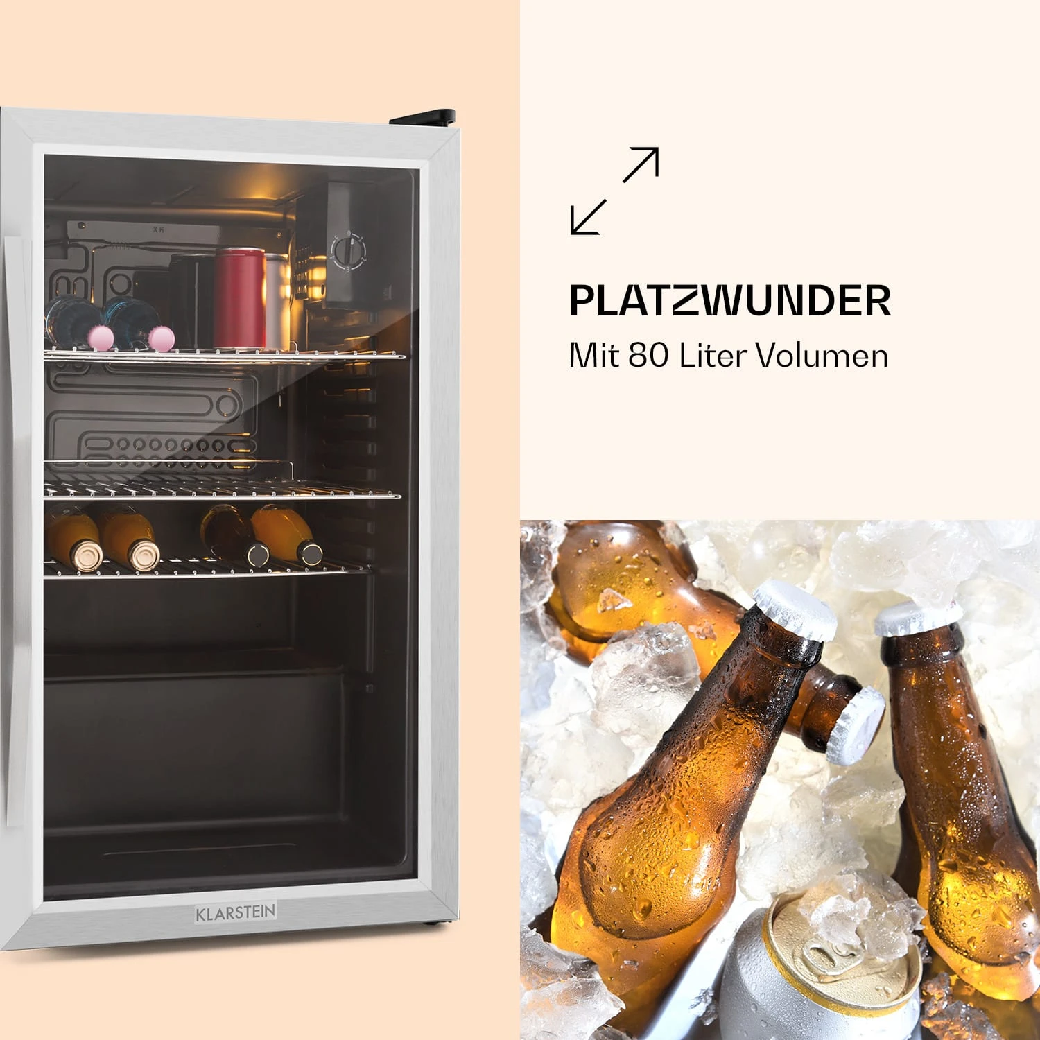 Beersafe XXL Kühlschrank 80 Liter 3 Böden Panoramaglastür Edelstahl Beersafe XXL Kühlschrank 80 Liter 3 Böden Panoramaglastür Edelstahl -Deutschland Klarstein Verkaufs-Shop 10027673 de 0004 logo