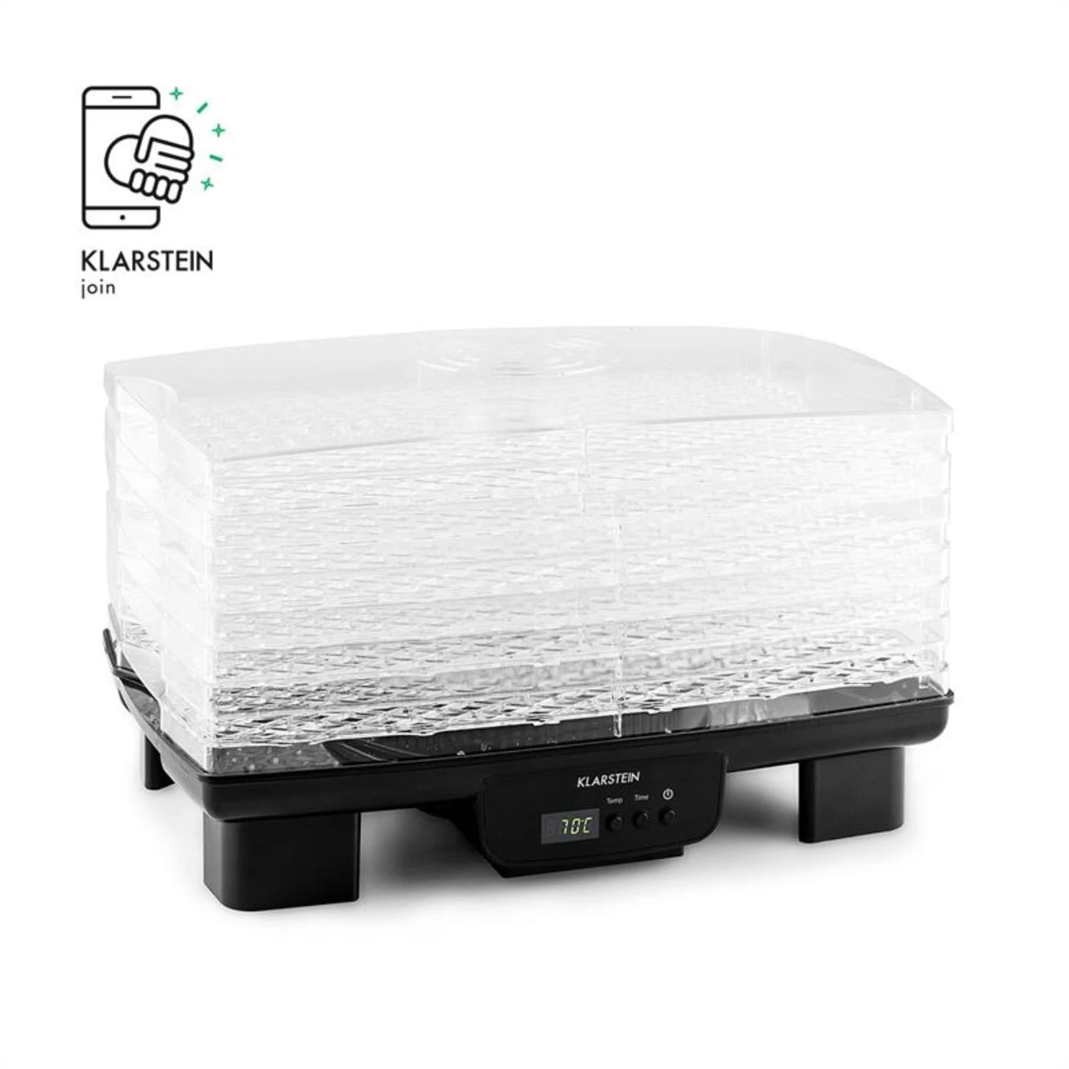 Bananarama Dörrautomat schwarz 550W Trockner Dehydrator 6 Etagen Bananarama Dörrautomat Schwarz 550W Trockner Dehydrator 6 Etagen -Deutschland Klarstein Verkaufs-Shop 10027831 yy 0003 logo Klarstein Bananarama Doerrautomat schwarz