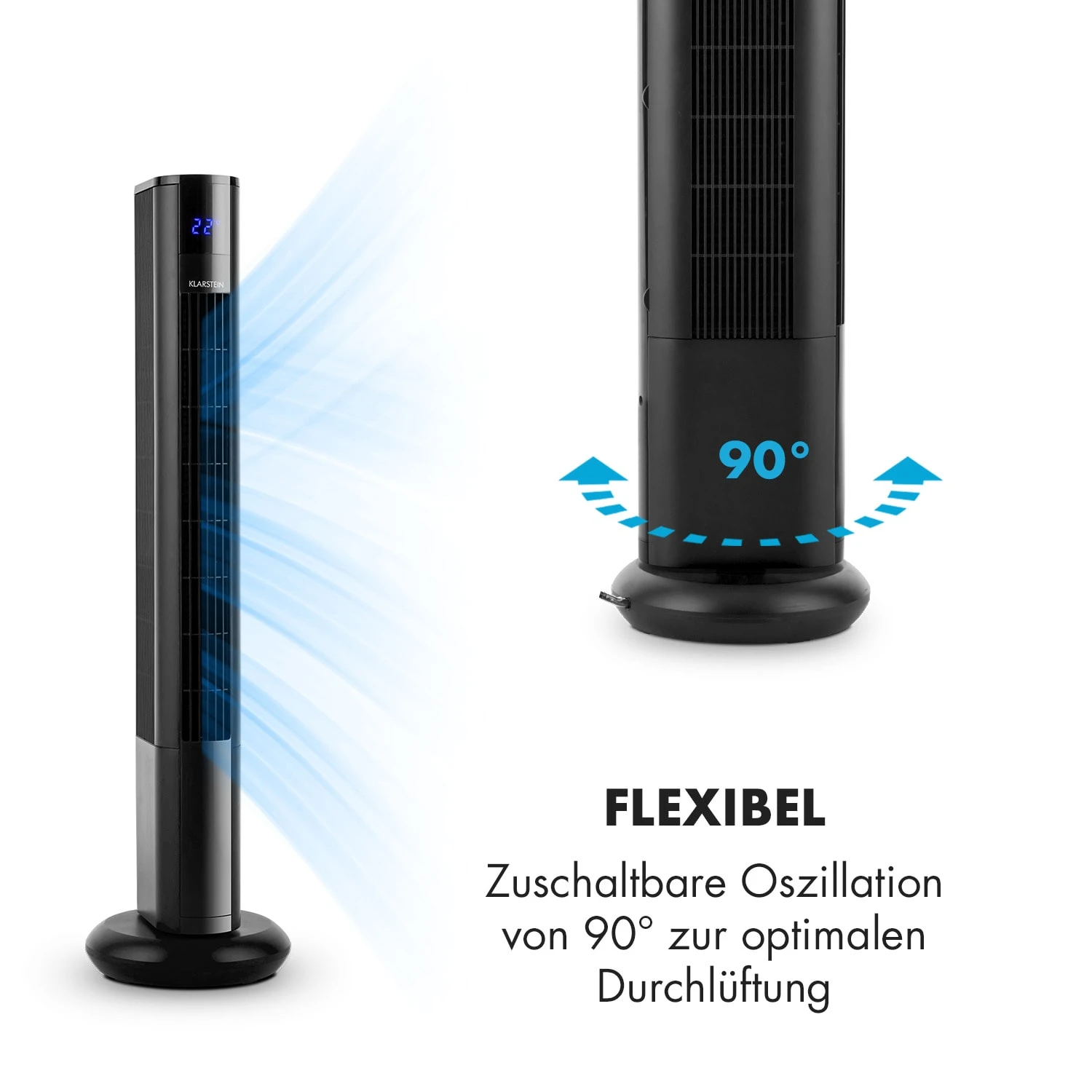 Skyscraper 3G Turmventilator 48W 1.633 m³/h Fernbedienung Skyscraper 3G Turmventilator 48W 1.633 M³/h Fernbedienung -Deutschland Klarstein Verkaufs-Shop 10027942 de 0006 logo