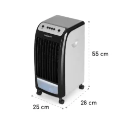 Carribean Blue 3-in-1 Luftkühler Ventilator Luftbefeuchter 402 M3/h | 70 Watt | 4 Liter | 3 Geschwindigkeiten | Oszillation | Mobil -Deutschland Klarstein Verkaufs-Shop 10028180 yy 0007 dimensions