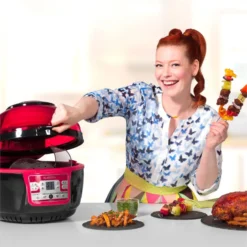 VitAir Turbo Heißluftfritteuse Rot-schwarz 1400W Grillen Backen 9l -Deutschland Klarstein Verkaufs-Shop 10028289 yy 0003 titel enie klarstein vitair heissluft frieteuse