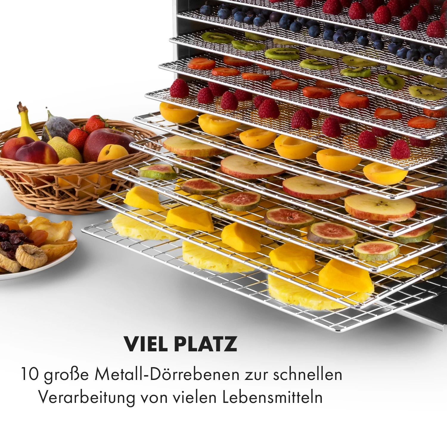 Fruit Jerky Steel 10 Dörrautomat 10 Etagen 1000 W Fläche: 1,5 m² Timer Fruit Jerky Steel 10 Dörrautomat 10 Etagen 1000 W Fläche: 1,5 M² Timer -Deutschland Klarstein Verkaufs-Shop 10028437 de 0004 logo