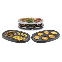 All-U-Can-Grill Raclette 4-in-1 Pancake Crêpes Steinplatte 8 Personen -Deutschland Klarstein Verkaufs-Shop 10028450 yy 0004 titel Klarstein All U Can Grill Raclettegrill 4in1