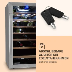 Vinamour 26 Uno Weinkühlschrank 26 Flaschen 88 Liter Edelstahl LED -Deutschland Klarstein Verkaufs-Shop 10028491 de 0004 logo