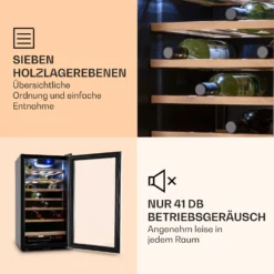 Vinamour 26 Uno Weinkühlschrank 26 Flaschen 88 Liter Edelstahl LED -Deutschland Klarstein Verkaufs-Shop 10028491 de 0005 logo