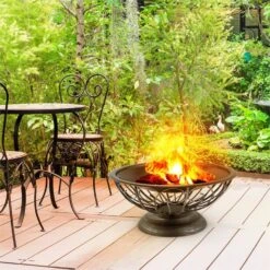 Tulip Feuerschale Ø75cmGrill Feuerstelle Funkenschutz Stahl Brüniert -Deutschland Klarstein Verkaufs-Shop 10028582 yy 0008 ambient 08 Blumfeldt Tulip Feuerschale 75cm Grill