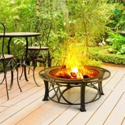 Ronda Feuerschale Ø95cm Grill Feuerstelle Funkenschutz Stahl Brüniert -Deutschland Klarstein Verkaufs-Shop 10028583 yy 0008 ambient 08 Blumfeldt Ronda Feuerschale 95cm Grill