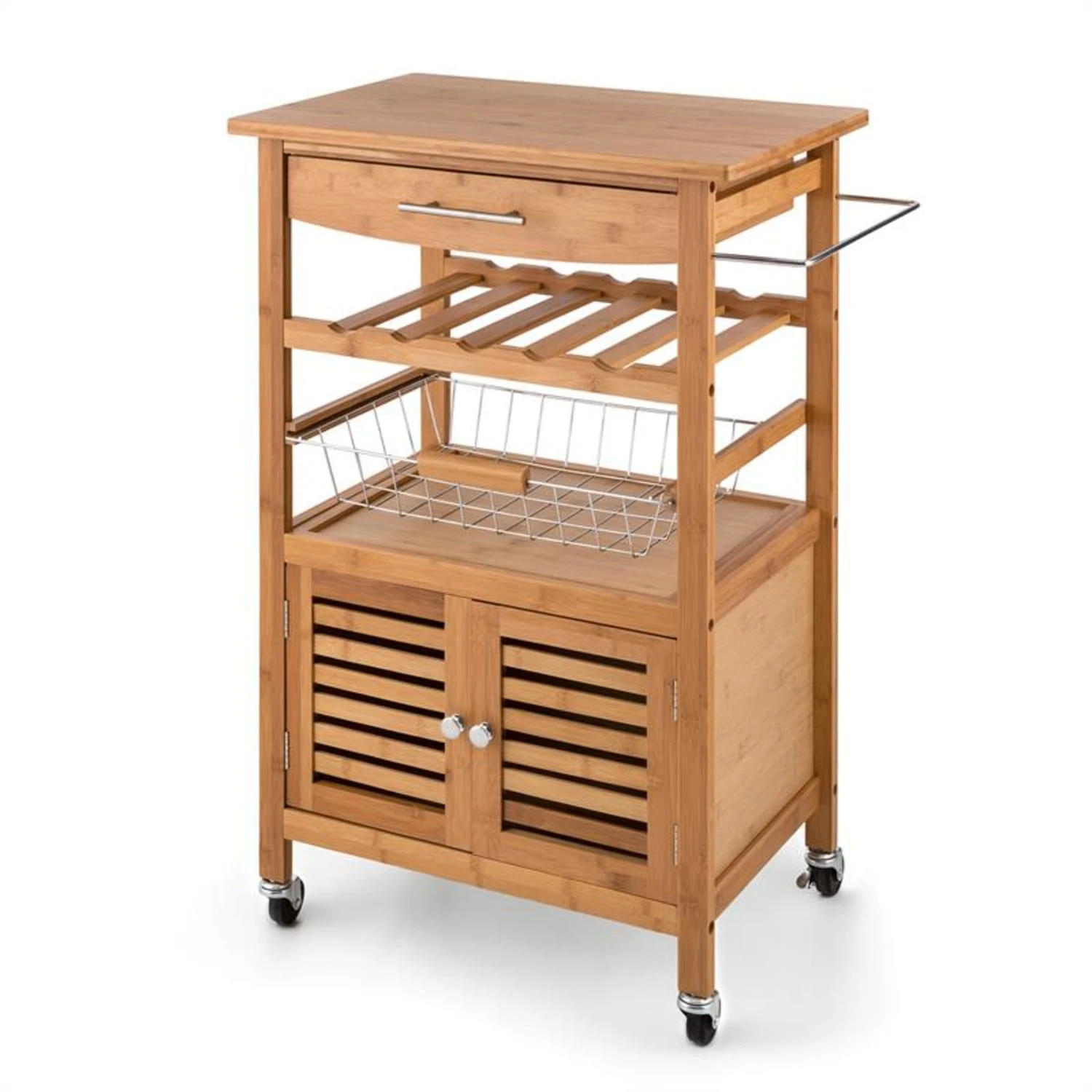 Louisiana Servierwagen Küchenwagen 5 Etagen Holz Handtuchhalter Mobil -Deutschland Klarstein Verkaufs-Shop 10028589 yy 0009 titel 09 Klarstein Louisiana Kuechenwagen Trolley 4 Etagen