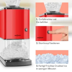 Icebreaker Ice Crusher 15kg/h 3,5 Liter Eisbehälter Edelstahl Rot -Deutschland Klarstein Verkaufs-Shop 10028938 de 0004 usp