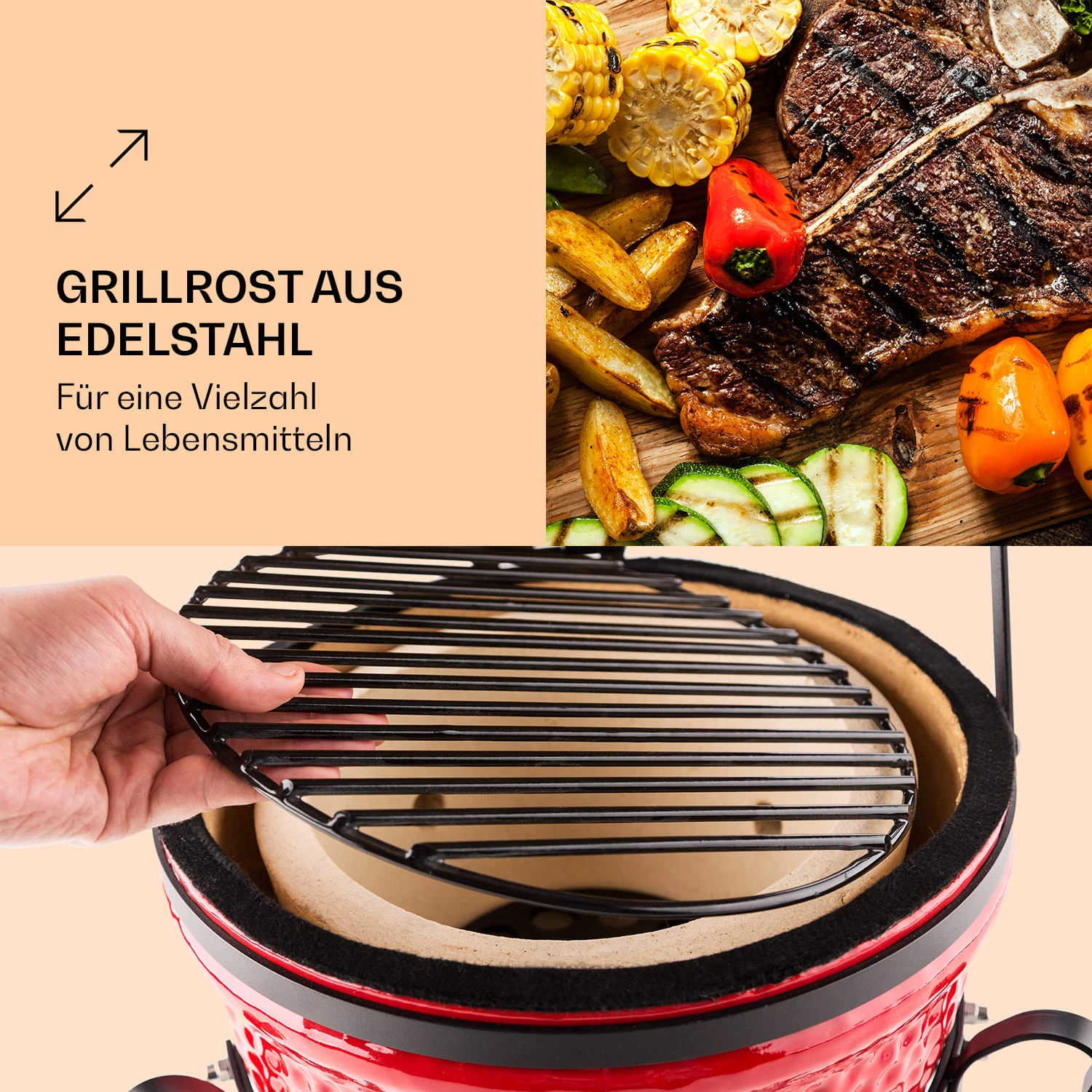 Princesize Kamado-Grill Keramikgrill Edelstahl-Grillrost Smoker BBQ Princesize Kamado-Grill Keramikgrill Edelstahl-Grillrost Smoker BBQ -Deutschland Klarstein Verkaufs-Shop 10029124 de 0003 logo