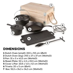 Hotrod Masterplan Dutch Oven Set 7-teilig BBQ Topfset Gusseisen -Deutschland Klarstein Verkaufs-Shop 10029164 yy 0008 logo