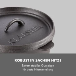 Hotrod 45 Dutch Oven BBQ-Topf 4,5 Qt / 4 Liter Gusseisen Schwarz -Deutschland Klarstein Verkaufs-Shop 10029165 de 0004 logo
