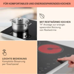 Virtuosa Keramikkochfeld Einbauherd 6500W 59x52cm 4 Zonen Glaskeramik -Deutschland Klarstein Verkaufs-Shop 10029239 de 0004 usp