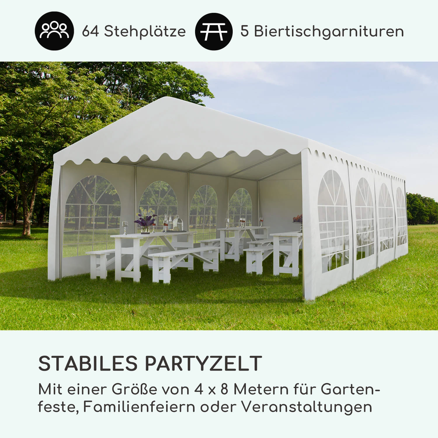Sommerfest 4x8m 500 g/m² Partyzelt Festzelt PVC wasserdicht verzinkt Sommerfest 4x8m 500 G/m² Partyzelt Festzelt PVC Wasserdicht Verzinkt -Deutschland Klarstein Verkaufs-Shop 10029436 de 0002 logo