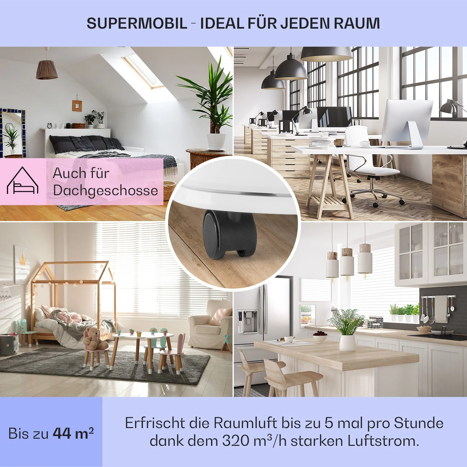 New Breeze 9 mobile Klimaanlage 4-in-1 9.000 BTU / 2,6 kW mobil Timer New Breeze 9 Mobile Klimaanlage 4-in-1 9.000 BTU / 2,6 KW Mobil Timer -Deutschland Klarstein Verkaufs-Shop 10029704 de 0005 usp