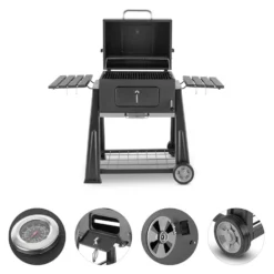 Bigfoot Holzkohlegrill Smoker BBQ-Grill 55 X 40 Cm Stahl Schwarz 3 Bigfoot Holzkohlegrill Smoker BBQ-Grill 55 X 40 Cm Stahl Schwarz -Deutschland Klarstein Verkaufs-Shop 10029763 yy 0004 detail Klarstein Bigfoot BBQ Grill Smoker