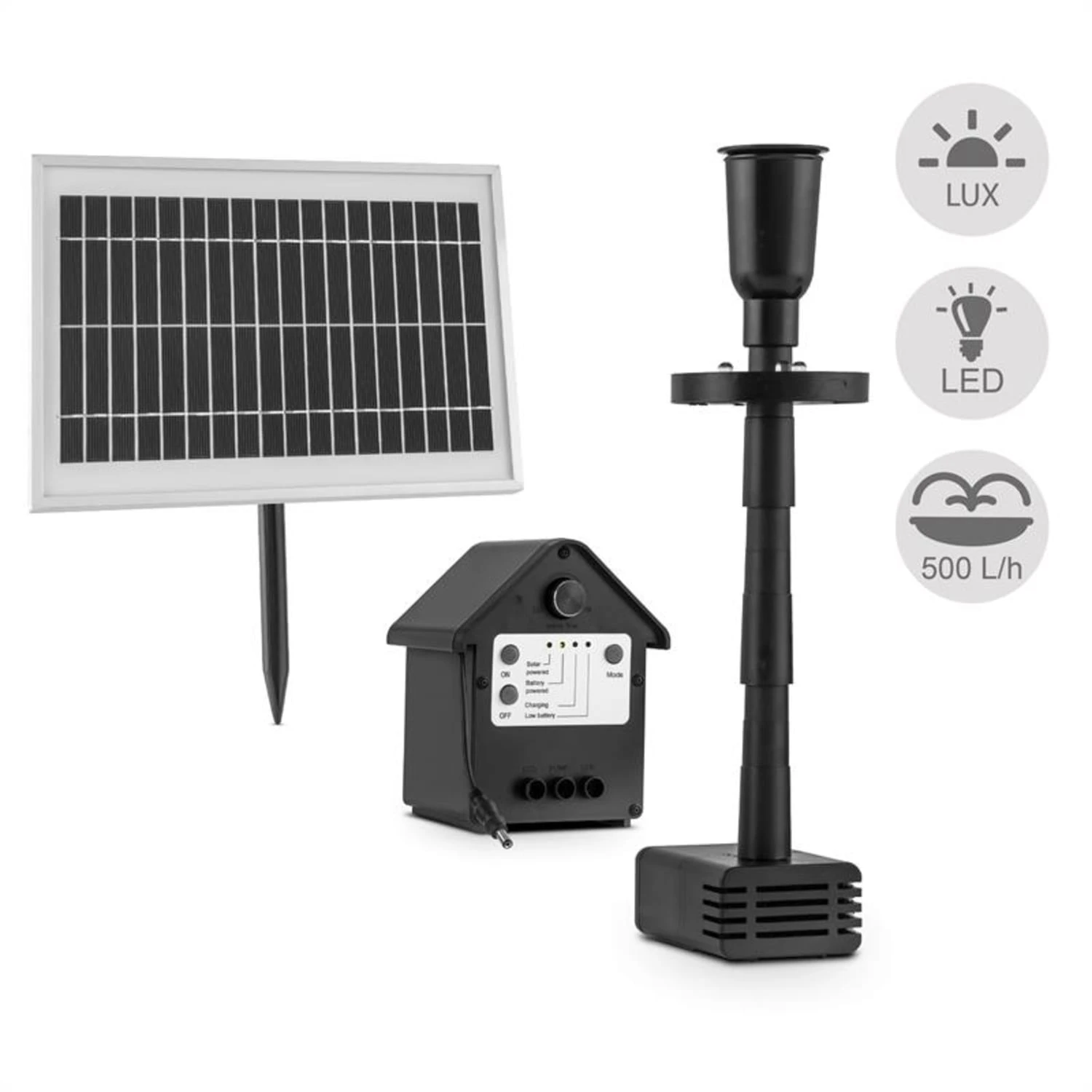 Wasserwerk 500 Wasserpumpe Solar Springbrunnen 500 l/h LED Akku Wasserwerk 500 Wasserpumpe Solar Springbrunnen 500 L/h LED Akku -Deutschland Klarstein Verkaufs-Shop 10029902 yy 0001 titel Blumfeldt Wasserwerk 500 Solar Springbrunnen LED