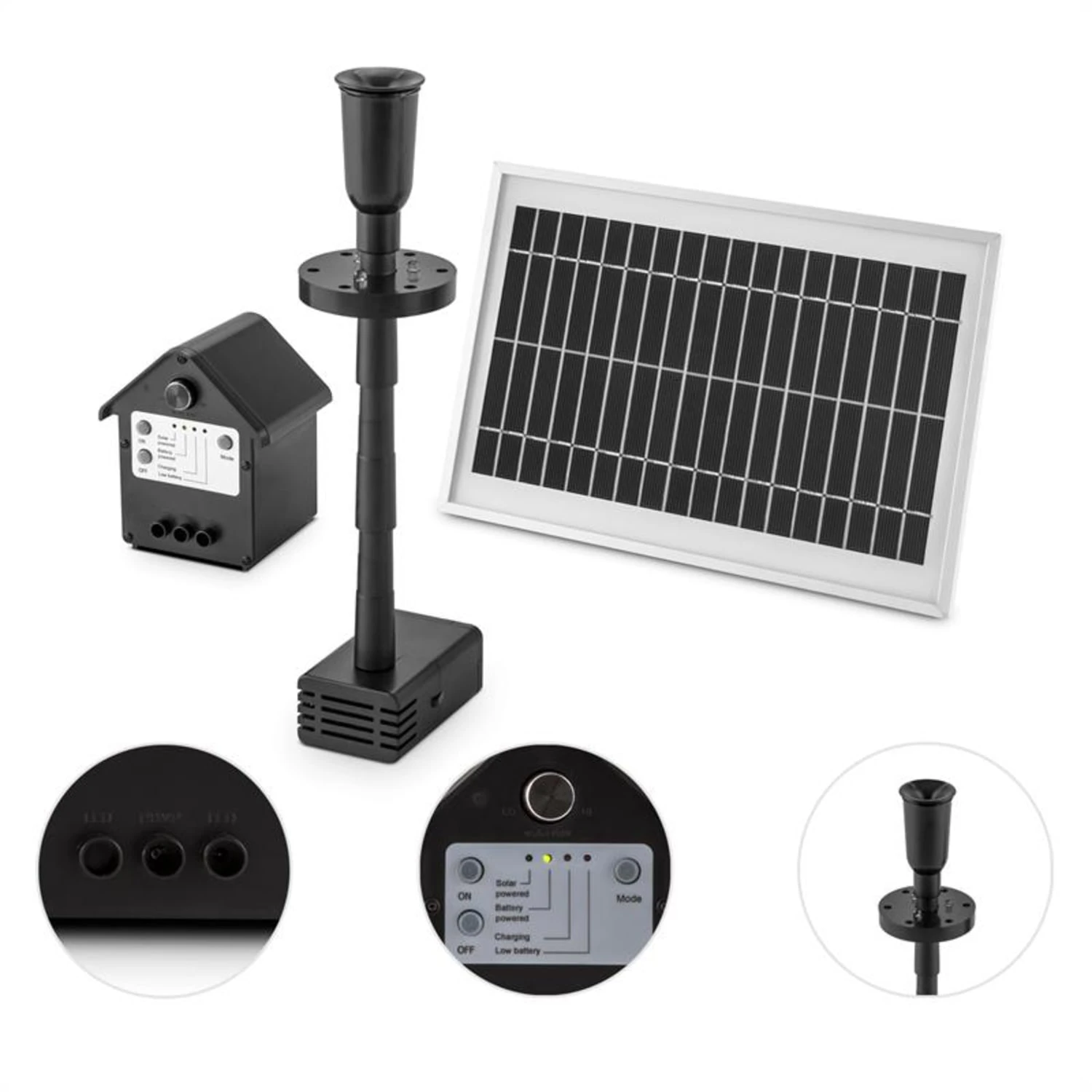 Wasserwerk 500 Wasserpumpe Solar Springbrunnen 500 l/h LED Akku Wasserwerk 500 Wasserpumpe Solar Springbrunnen 500 L/h LED Akku -Deutschland Klarstein Verkaufs-Shop 10029902 yy 0002 detail Blumfeldt Wasserwerk 500 Solar Springbrunnen LED