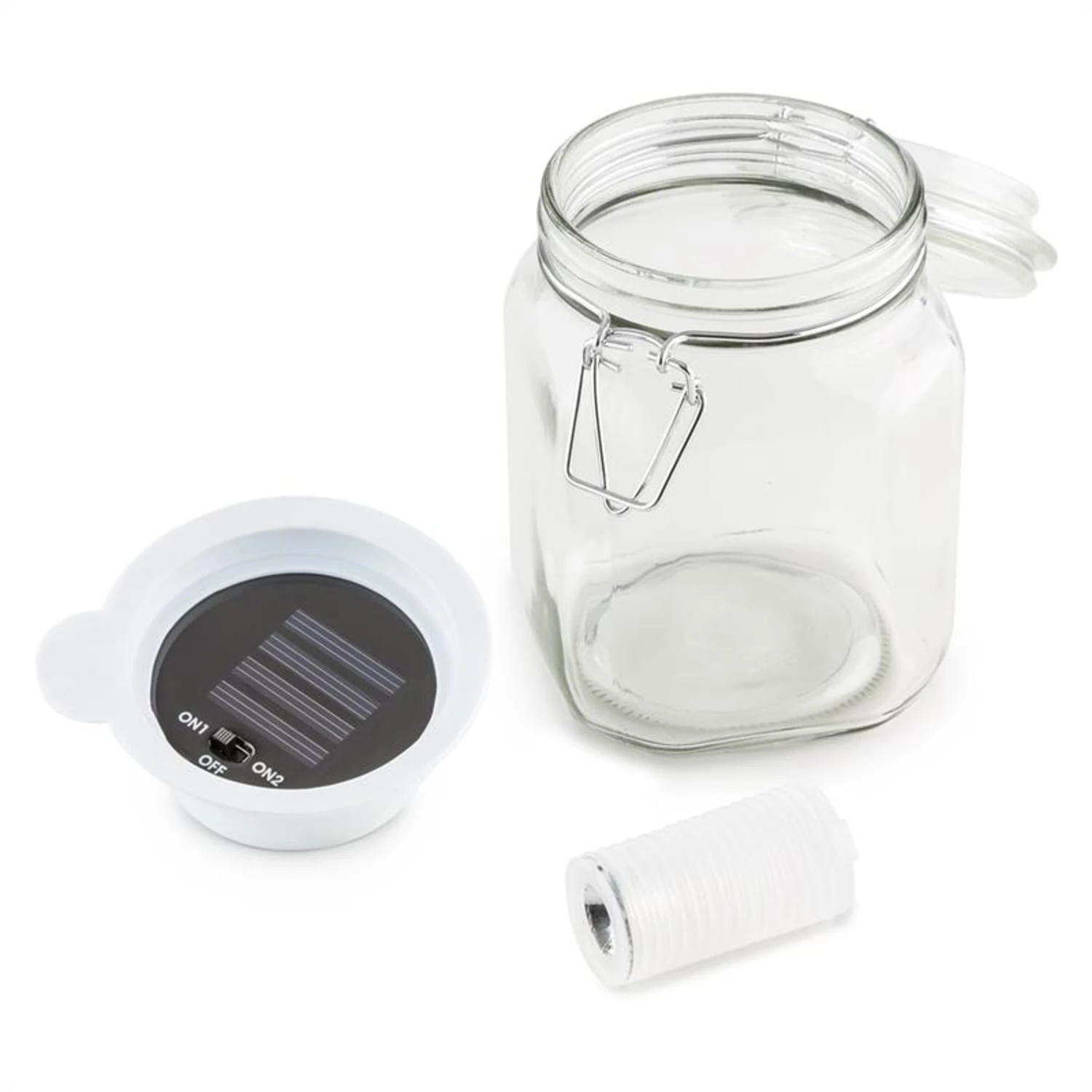 Wetterfrosch LED-Stimmungslicht gelb/blau Einweckglas Solar Akku Wetterfrosch LED-Stimmungslicht Gelb/blau Einweckglas Solar Akku -Deutschland Klarstein Verkaufs-Shop 10030097 yy 0003 detail oneConcept Wetterfrosch Solarlicht LED Glas