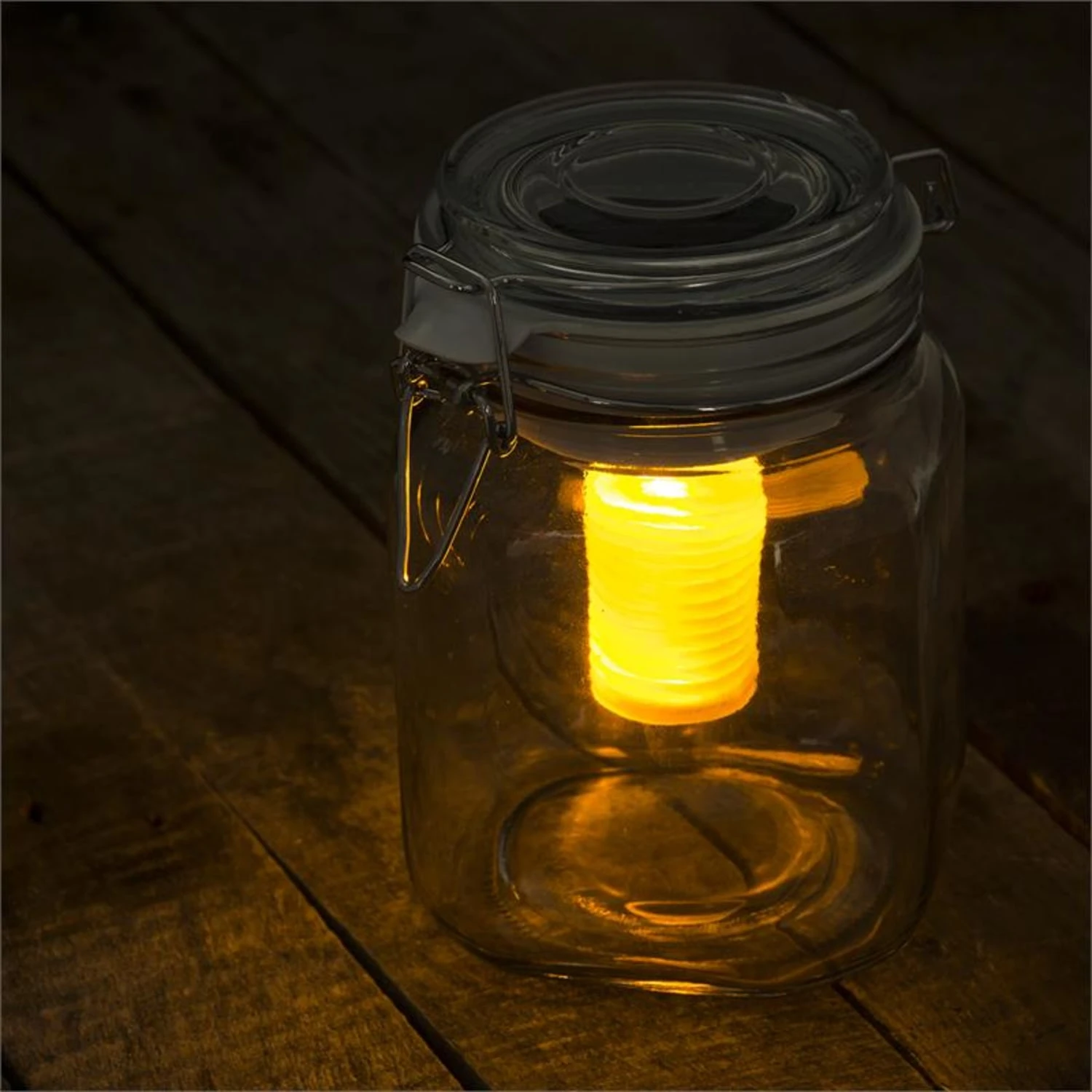 Wetterfrosch LED-Stimmungslicht gelb/blau Einweckglas Solar Akku Wetterfrosch LED-Stimmungslicht Gelb/blau Einweckglas Solar Akku -Deutschland Klarstein Verkaufs-Shop 10030097 yy 0005 ambient oneConcept Wetterfrosch Solarlicht LED Glas