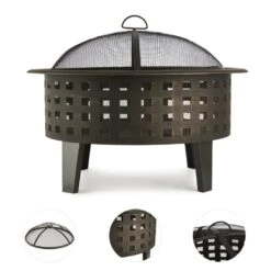 Boston Feuerschale Ø 70 Cm Stahl Geschwärzt -Deutschland Klarstein Verkaufs-Shop 10030245 yy 0003 detail outdoor wooden burning fire pit