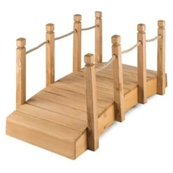 Rialto Gartenbrücke Zierbrücke 58x58x122cm (BxHxT) Tau Massivholz -Deutschland Klarstein Verkaufs-Shop 10030331 yy 0007 front Blumfeldt Rialto Gartenbruecke 58x58x122cm