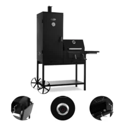 Fleischbrocken Holzkohlegrill Smoker Räucherofen BBQ-Grill Schwarz -Deutschland Klarstein Verkaufs-Shop 10030554 yy 0005 detail Professional charcoal grill and smoker
