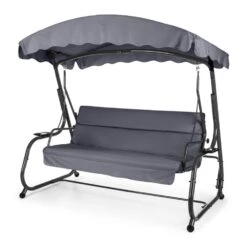 High Society Hollywoodschaukel Gartenschaukel 220 Cm Grau -Deutschland Klarstein Verkaufs-Shop 10030611 yy 0008 front Blumfeldt High Society Hollywoodschaukel dunkelblau