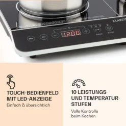 VariCook Slim Doppel-Induktionskochplatte 3500 W Timer 240° C Touch -Deutschland Klarstein Verkaufs-Shop 10030684 de 0004 logo