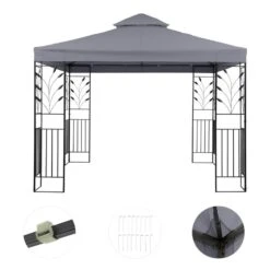 Odeon Grey Pavillon Partyzelt Festzelt 3x3m Stahl Polyester Dunkelgrau -Deutschland Klarstein Verkaufs-Shop 10030686 yy 0003 detail Blumfeldt Odeon Grey Pavillon Partyzelt dunkelgrau