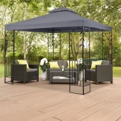 Odeon Grey Pavillon Partyzelt Festzelt 3x3m Stahl Polyester Dunkelgrau -Deutschland Klarstein Verkaufs-Shop 10030686 yy 0005 ambient Blumfeldt Odeon Grey Pavillon Partyzelt dunkelgrau
