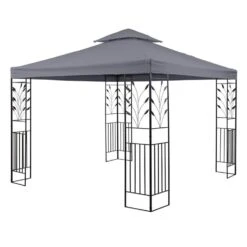 Odeon Grey Pavillon Partyzelt Festzelt 3x3m Stahl Polyester Dunkelgrau -Deutschland Klarstein Verkaufs-Shop 10030686 yy 0006 front Blumfeldt Odeon Grey Pavillon Partyzelt dunkelgrau