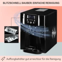 Ice Volcano 2G Eismaschine LED 12kg Je 24h 2l 6-12min Schwarz -Deutschland Klarstein Verkaufs-Shop 10030844 DE 0005 usp