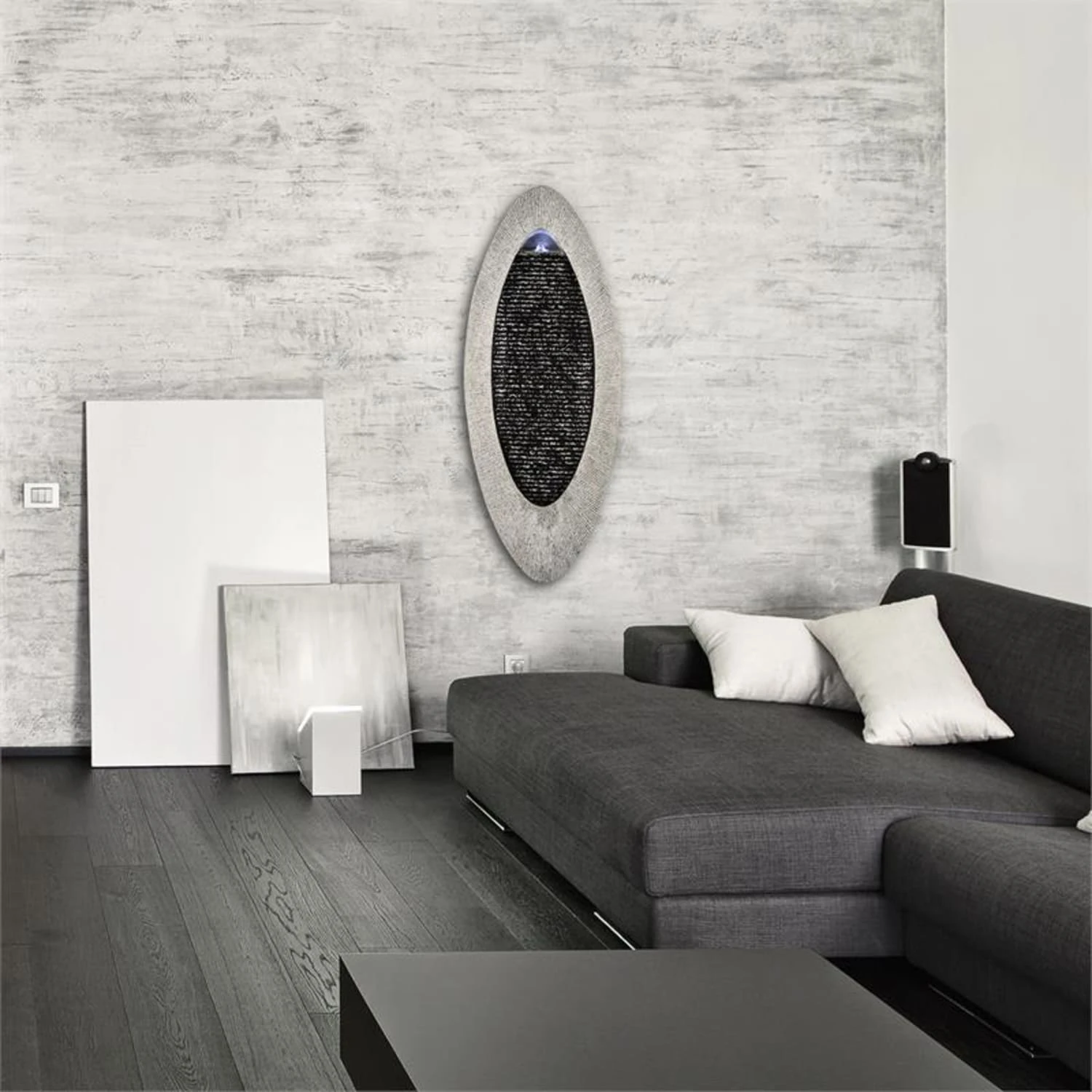Gavarnie Wandbrunnen LED 37,5x89,5x9 cm oval 6W Pumpe IP 67 Gavarnie Wandbrunnen LED 37,5x89,5x9 Cm Oval 6W Pumpe IP 67 -Deutschland Klarstein Verkaufs-Shop 10030994 yy 0003 ambient Blumfeldt Gavarnie Wandbrunnen Naturstein Optik