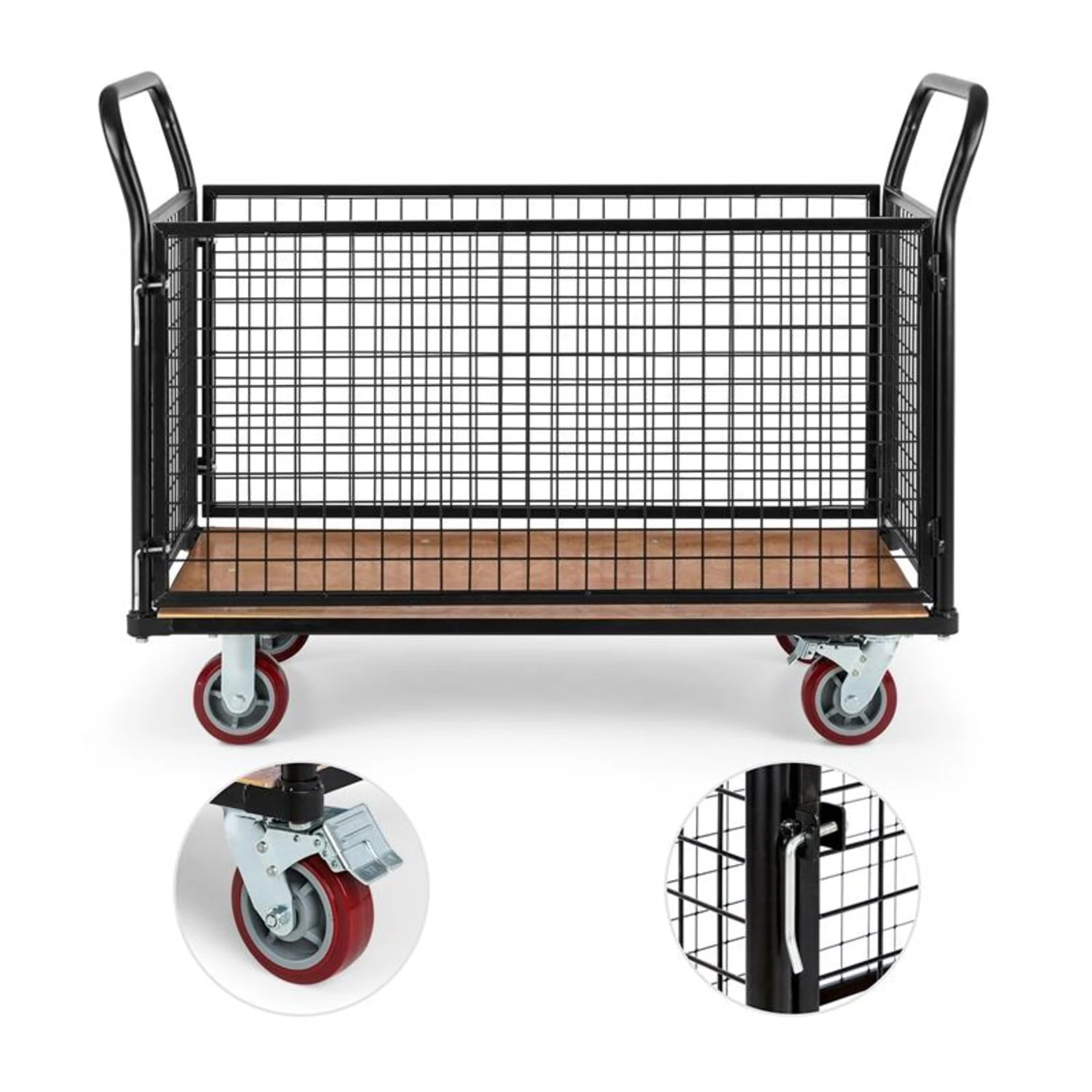 Loadster Gitterwagen Rollwagen Magazinwagen max.500kg Holzboden Loadster Gitterwagen Rollwagen Magazinwagen Max.500kg Holzboden -Deutschland Klarstein Verkaufs-Shop 10031241 yy 0003 detail Waldbeck Loadster Gitterwagen Rollwagen schwarz reedit