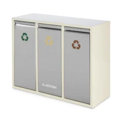 Ordnungshüter 3 Mülleimer Mülltrenner 45L (3 X 15 L) Cremebeige 4 Ordnungshüter 3 Mülleimer Mülltrenner 45L (3 X 15 L) Cremebeige -Deutschland Klarstein Verkaufs-Shop 10031320 yy 0006 front Klarstein Ordnungshueter 3 Muelleimer cremebeige