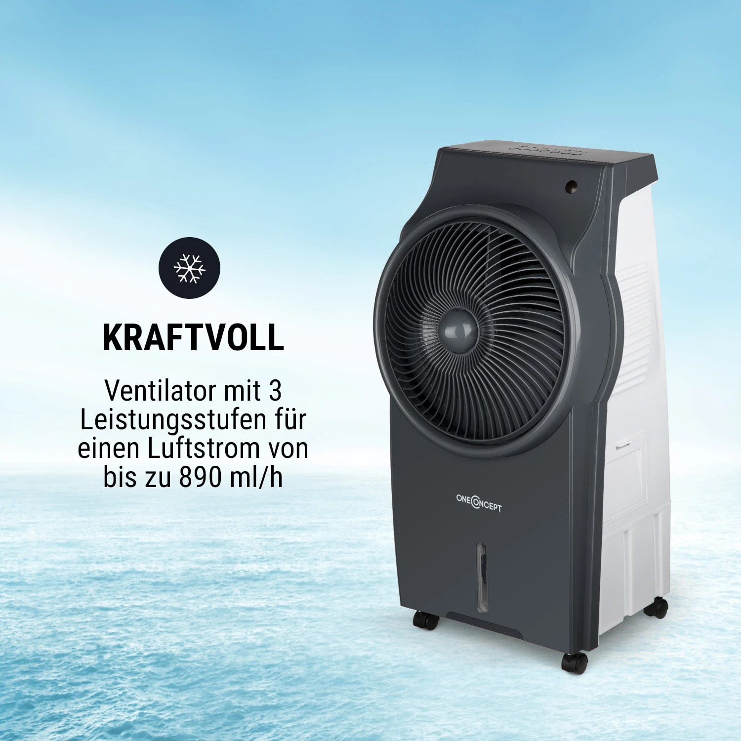 Kingcool 4-in-1 Luftkühler 2340 m³/h 95 W 8 Ltr mobil Fernbedienung Kingcool 4-in-1 Luftkühler 2340 M³/h 95 W 8 Ltr Mobil Fernbedienung -Deutschland Klarstein Verkaufs-Shop 10031342 de 0003 usp