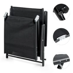 Modena Sonnenliege 64x85x170cm Aluminium/Stahlrohr Schwarz -Deutschland Klarstein Verkaufs-Shop 10031441 yy 0005 detail Blumfeldt Modena Sonnenliege 64x85x170cm schwarz