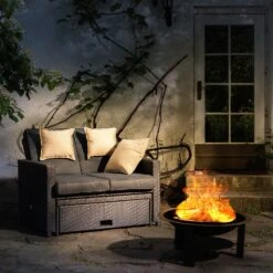 Mithras Feuerschale Ø75cm Funkenschutz Ø60cm Grillrost Gusseisen Stahl -Deutschland Klarstein Verkaufs-Shop 10031450 uk 0003 ambient Blumfeldt Mithras Feuerschale