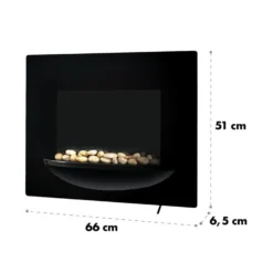 Feuerschale Elektro-Wandkamin 1800W Flammenillusion Dekosteine -Deutschland Klarstein Verkaufs-Shop 10031557 yy 0006 logo Klarstein Feuerschale Wandkamin 1800 W schwarz