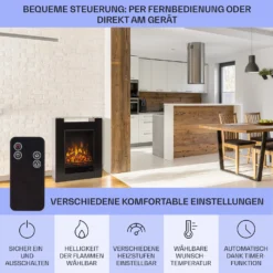  Studio 5 Elektrischer Kamin Heizlüfter 900/1800 W Fernbedienung -Deutschland Klarstein Verkaufs-Shop 10031573 de 0006 usp