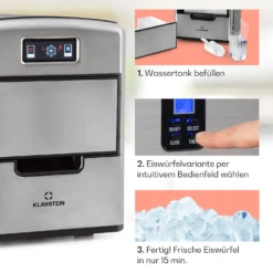 Metropolitan Eiswürfelmaschine 12kg/24h Digitales Display -Deutschland Klarstein Verkaufs-Shop 10031881 de 0004 usp